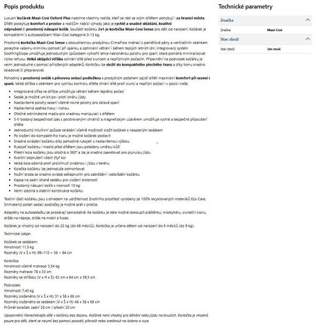 Maxi-Cosi Oxford Plus 2v1 s korbičkou Sense — fotografie 2